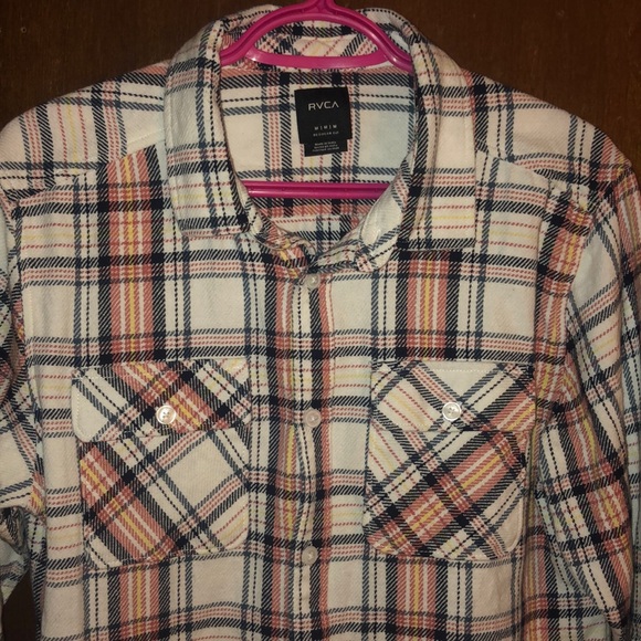 NWOT - Mens Plaid RVCA Long Sleeved Button Shirt - Picture 4 of 4